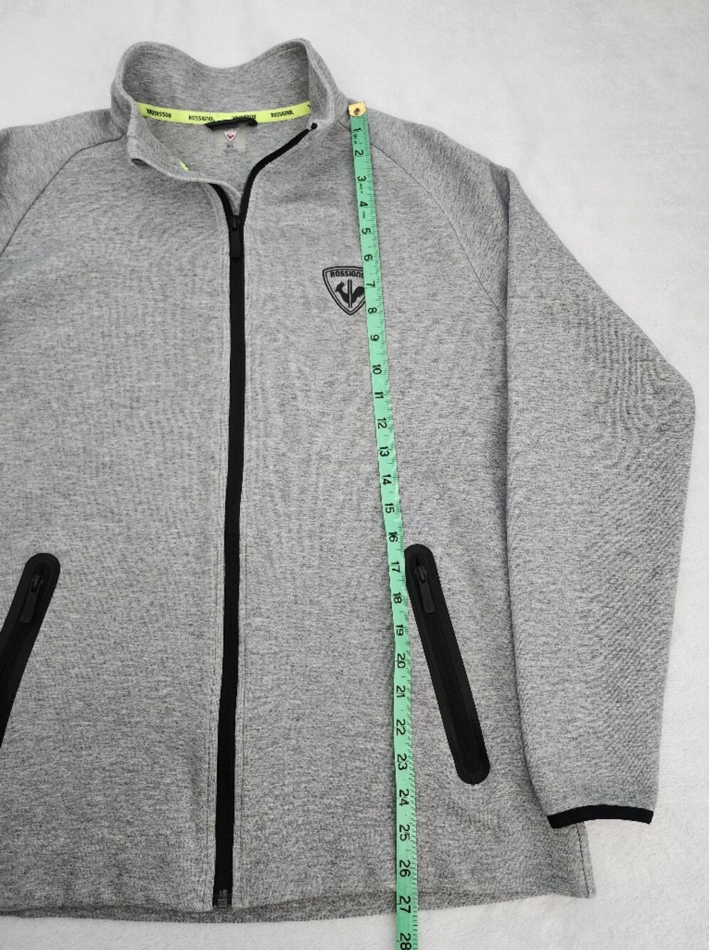 ROSSIGNOL Men's Full Zip Performance Jacket Heathered Grey Size XL | Gorpcore - Picture 9 of 11